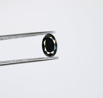 0.64 CT Oval Black Natural Diamond for Proposal Ring, Jewelry Making, Christmas Gift