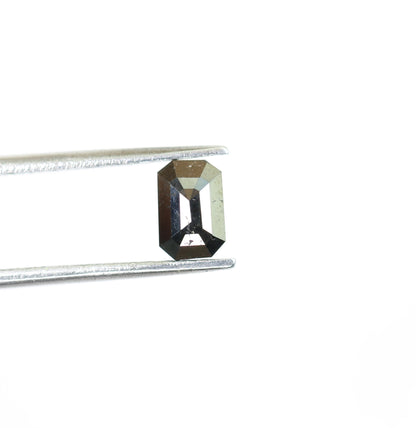 0.62 CT Black Emerald Shape Rustic Diamond - Natural Gemstone for Pendant, Rings, Necklace & Earrings