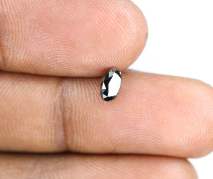 0.64 CT Oval Black Natural Diamond for Proposal Ring, Jewelry Making, Christmas Gift