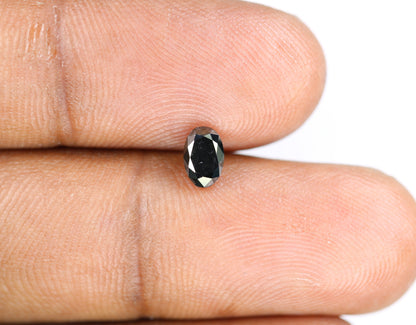 0.64 CT Oval Black Natural Diamond for Proposal Ring, Jewelry Making, Christmas Gift
