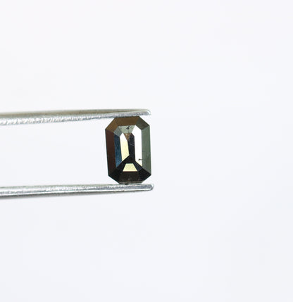 0.62 CT Black Emerald Shape Rustic Diamond - Natural Gemstone for Pendant, Rings, Necklace & Earrings
