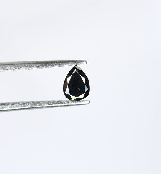 0.32 CT Pear Shape Rustic Black Diamond for Anniversary Gift | Perfect Gift for Her | Unique Black Pear Diamond for Gold Ring Designs