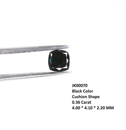 0.36 CT Cushion Shape Black Diamond for Wedding Ring, Engagement Ring, Gift for Her, Gold Ring Gemstone