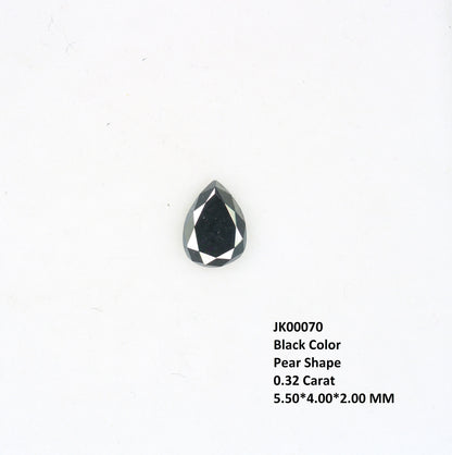 0.32 CT Pear Shape Rustic Black Diamond for Anniversary Gift | Perfect Gift for Her | Unique Black Pear Diamond for Gold Ring Designs