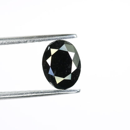 1.38 CT Black Oval Polished Diamond for Proposal Ring, Engagement Ring, Gift for Wife, Gold Ring Gemstone