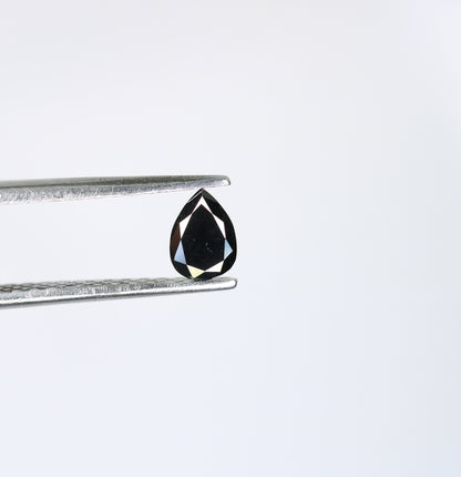 0.32 CT Pear Shape Rustic Black Diamond for Anniversary Gift | Perfect Gift for Her | Unique Black Pear Diamond for Gold Ring Designs