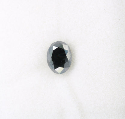 1.38 CT Black Oval Polished Diamond for Proposal Ring, Engagement Ring, Gift for Wife, Gold Ring Gemstone