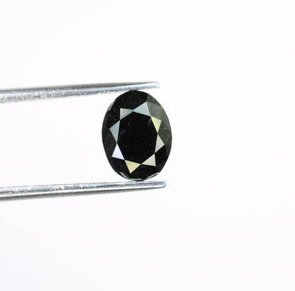 1.38 CT Black Oval Polished Diamond for Proposal Ring, Engagement Ring, Gift for Wife, Gold Ring Gemstone