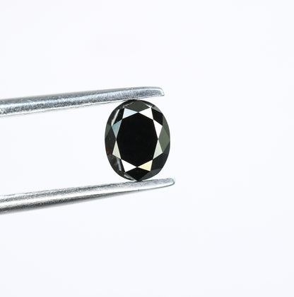 0.66 CT Natural Oval Black Diamond for Proposal Ring, Oval Black Diamond, Gift for Sister or Wife, Gold Ring