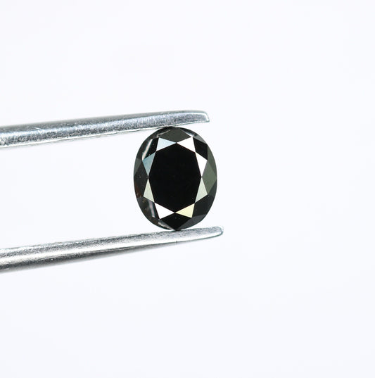 0.66 CT Natural Oval Black Diamond for Proposal Ring, Oval Black Diamond, Gift for Sister or Wife, Gold Ring