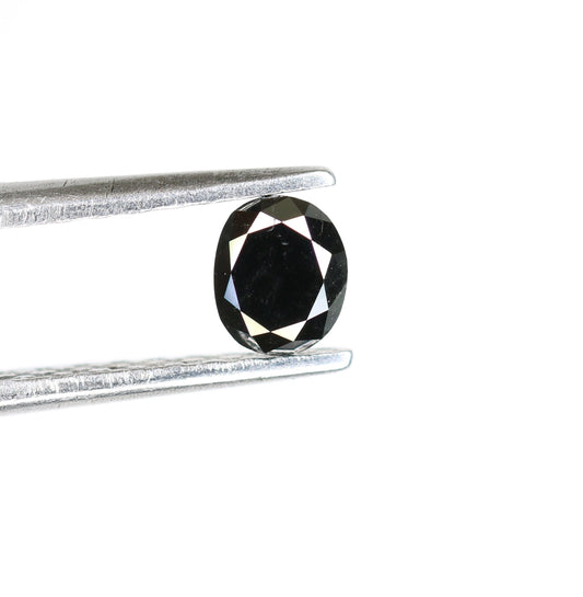 0.29 CT Oval Rustic Black Diamond for Engagement Ring, Oval Black Diamond, Christmas Gift, Gold Ring