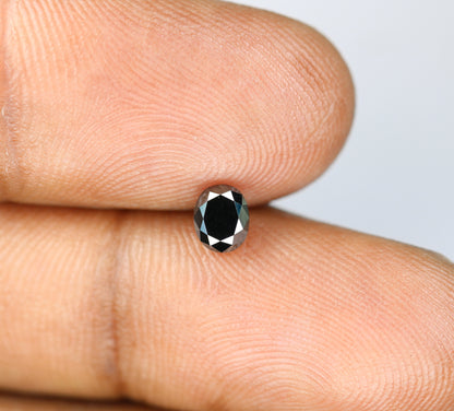 0.66 CT Natural Oval Black Diamond for Proposal Ring, Oval Black Diamond, Gift for Sister or Wife, Gold Ring