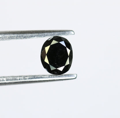 0.29 CT Oval Rustic Black Diamond for Engagement Ring, Oval Black Diamond, Christmas Gift, Gold Ring