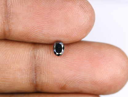 0.29 CT Fancy Oval Black Rustic Diamond for Statement Jewelry, Pendant, Gift for Her, Wedding Gift, Gold Ring