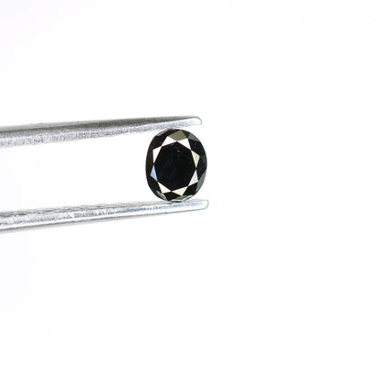 0.29 CT Oval Rustic Black Diamond for Engagement Ring, Oval Black Diamond, Christmas Gift, Gold Ring
