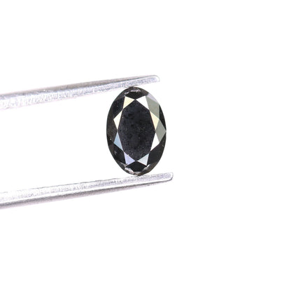 0.50 CT Loose Oval Black Natural Diamond for Wedding Ring, Gift for Girlfriend or Wife, Anniversary Gift, Gold Ring