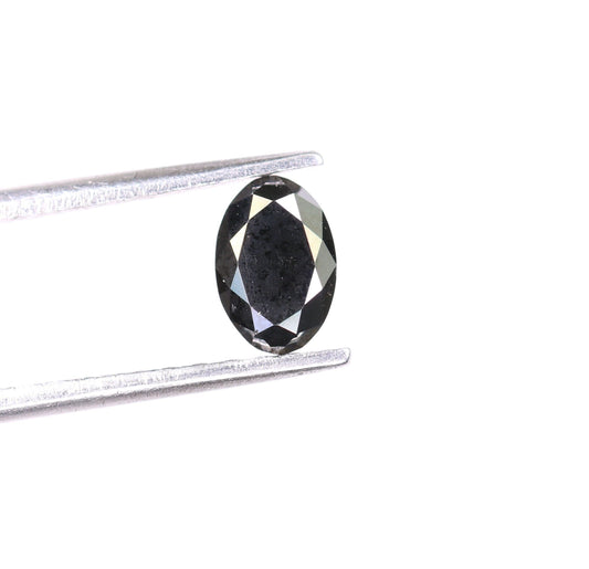 0.50 CT Loose Oval Black Natural Diamond for Wedding Ring, Gift for Girlfriend or Wife, Anniversary Gift, Gold Ring