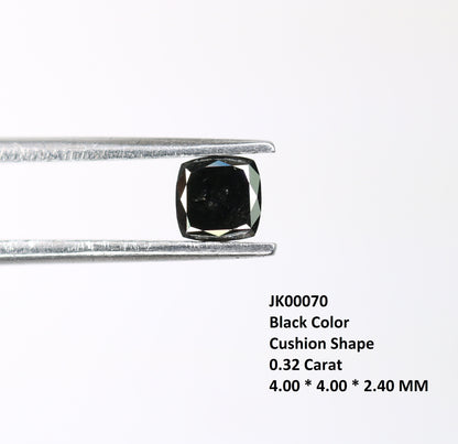 0.32 CT Cushion Shape Loose Black Diamond for Statement Jewelry, Gift for Girlfriend or Wife, Gold Ring Gemstone