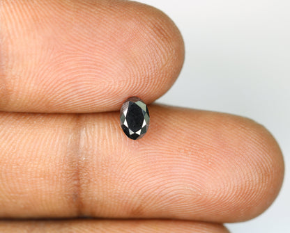0.50 CT Loose Oval Black Natural Diamond for Wedding Ring, Gift for Girlfriend or Wife, Anniversary Gift, Gold Ring