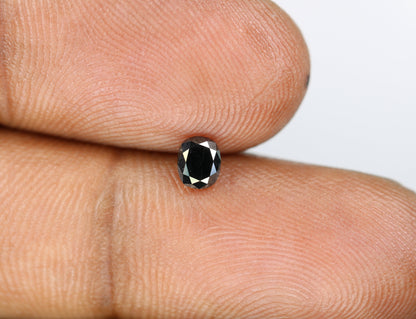 0.35 CT Loose Oval Black Natural Diamond for Engagement Ring, Anniversary Gift, Gift for Girlfriend or Wife, Gold Ring