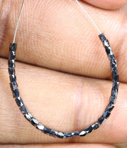 Elegant Black Diamond Beads | High-Quality Faceted Loose Gems for Vintage Crystal Necklaces | Artisan Craft Supplies Unique Jewelry Making