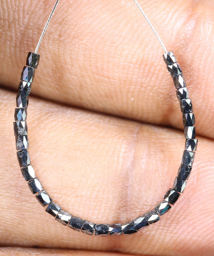 Elegant Black Diamond Beads | High-Quality Faceted Loose Gems for Vintage Crystal Necklaces | Artisan Craft Supplies Unique Jewelry Making