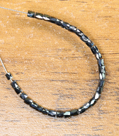 Elegant Black Diamond Beads | High-Quality Faceted Loose Gems for Vintage Crystal Necklaces | Artisan Craft Supplies Unique Jewelry Making