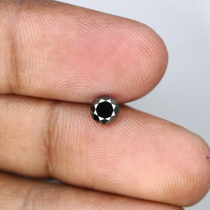0.68 CT Antique Black Round Brilliant Diamond | Stunning Proposal Ring | Round Wedding Band | Gemstone Ring | Custom Gold Setting