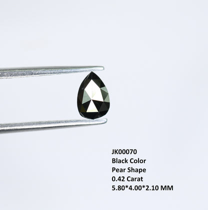0.42 CT Pear Shape Black Rustic Diamond for Wedding Ring Perfect Proposal Ring | Ideal Gift for Wife Anniversary Gift for Gold Ring Designs