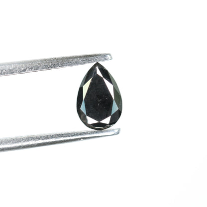 0.53 CT Pear Shaped Rustic Black Diamond for Custom Jewelry, Fancy Pendant Gemstone, Natural Diamond for Engagement Rings