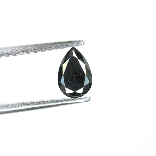 0.53 CT Pear Shaped Rustic Black Diamond for Custom Jewelry, Fancy Pendant Gemstone, Natural Diamond for Engagement Rings