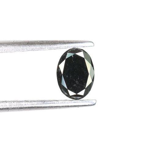 0.28 CT Natural Oval Black Fancy Loose Diamond for Pendant, Ring, Necklace, Gold Jewelry