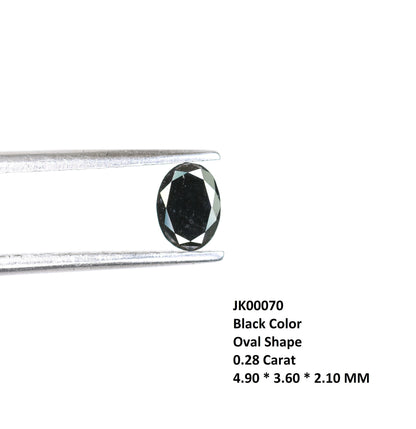 0.28 CT Natural Oval Black Fancy Loose Diamond for Pendant, Ring, Necklace, Gold Jewelry