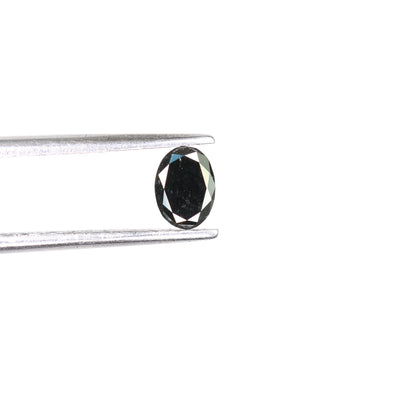 0.28 CT Natural Oval Black Fancy Loose Diamond for Pendant, Ring, Necklace, Gold Jewelry