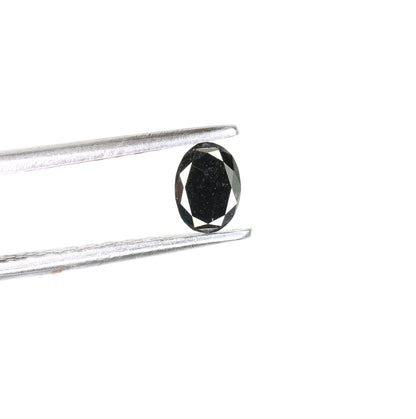 0.28 CT Natural Oval Black Fancy Loose Diamond for Pendant, Ring, Necklace, Gold Jewelry