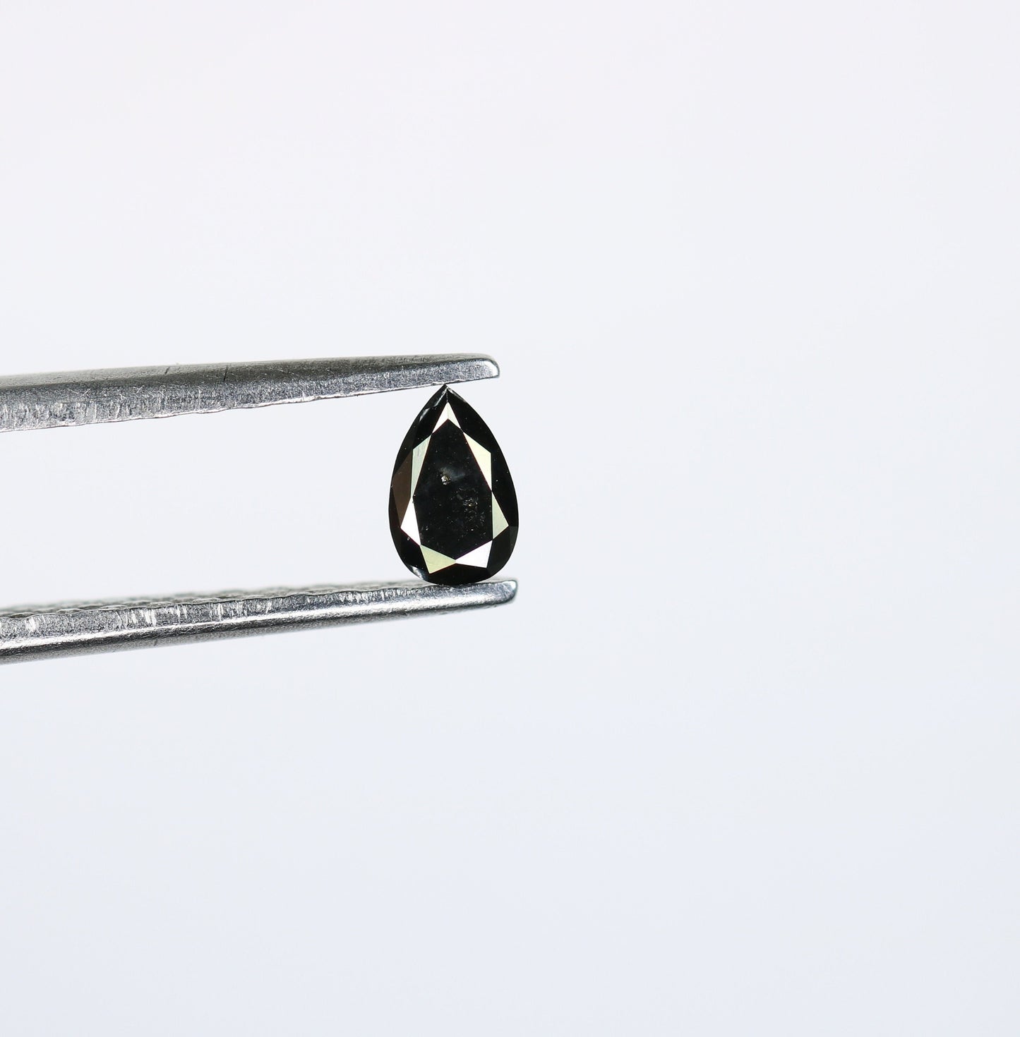 0.19 CT Pear Cut Natural Black Diamond, Loose Rose Cut Gemstone for Wedding Jewelry, Engagement Ring, Anniversary Gift for Her
