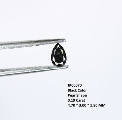 0.19 CT Pear Cut Natural Black Diamond, Loose Rose Cut Gemstone for Wedding Jewelry, Engagement Ring, Anniversary Gift for Her
