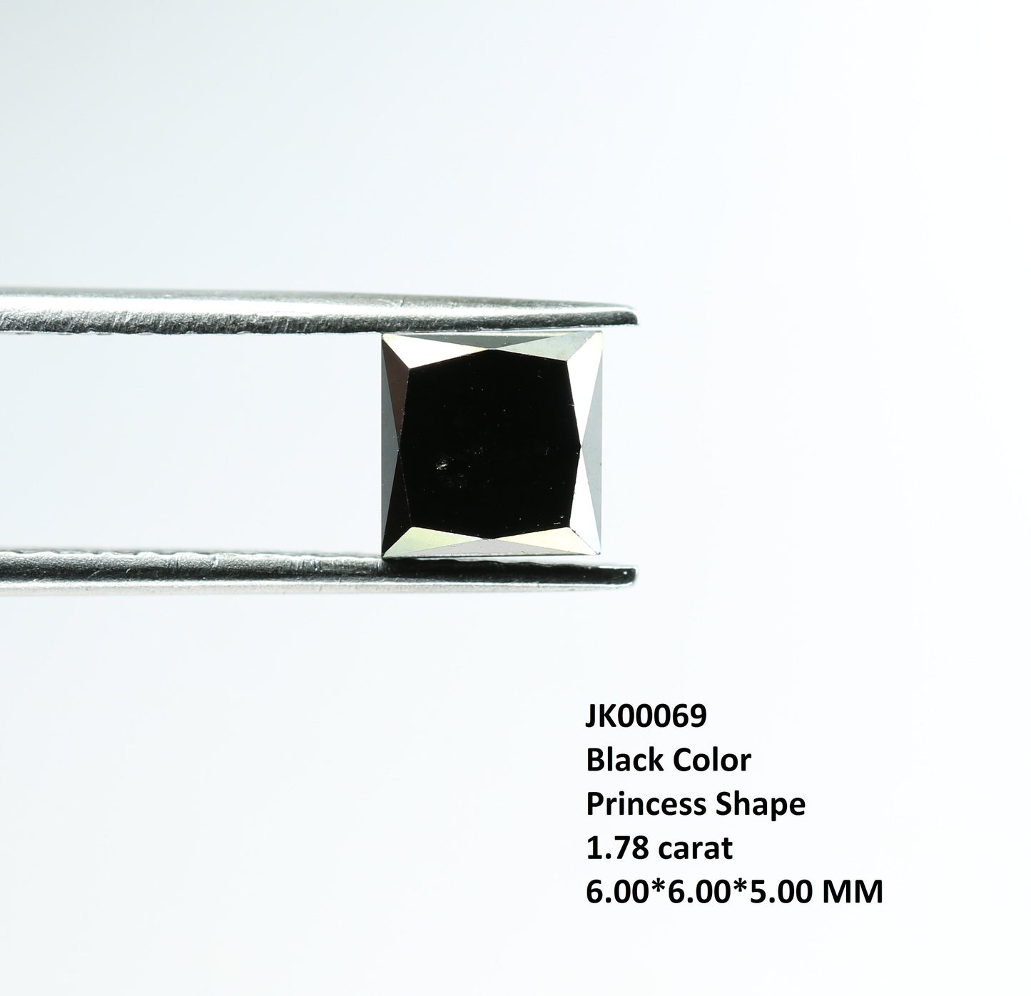 1.78 CT Fancy Black Princess Cut Diamond For Jewelry Making | Gift for Girl Friend | Gift For Wife | Anniversary GiftFor Gold Ring Diamonds