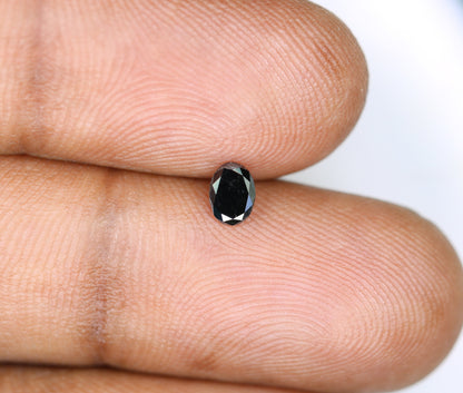 0.28 CT Natural Oval Black Fancy Loose Diamond for Pendant, Ring, Necklace, Gold Jewelry