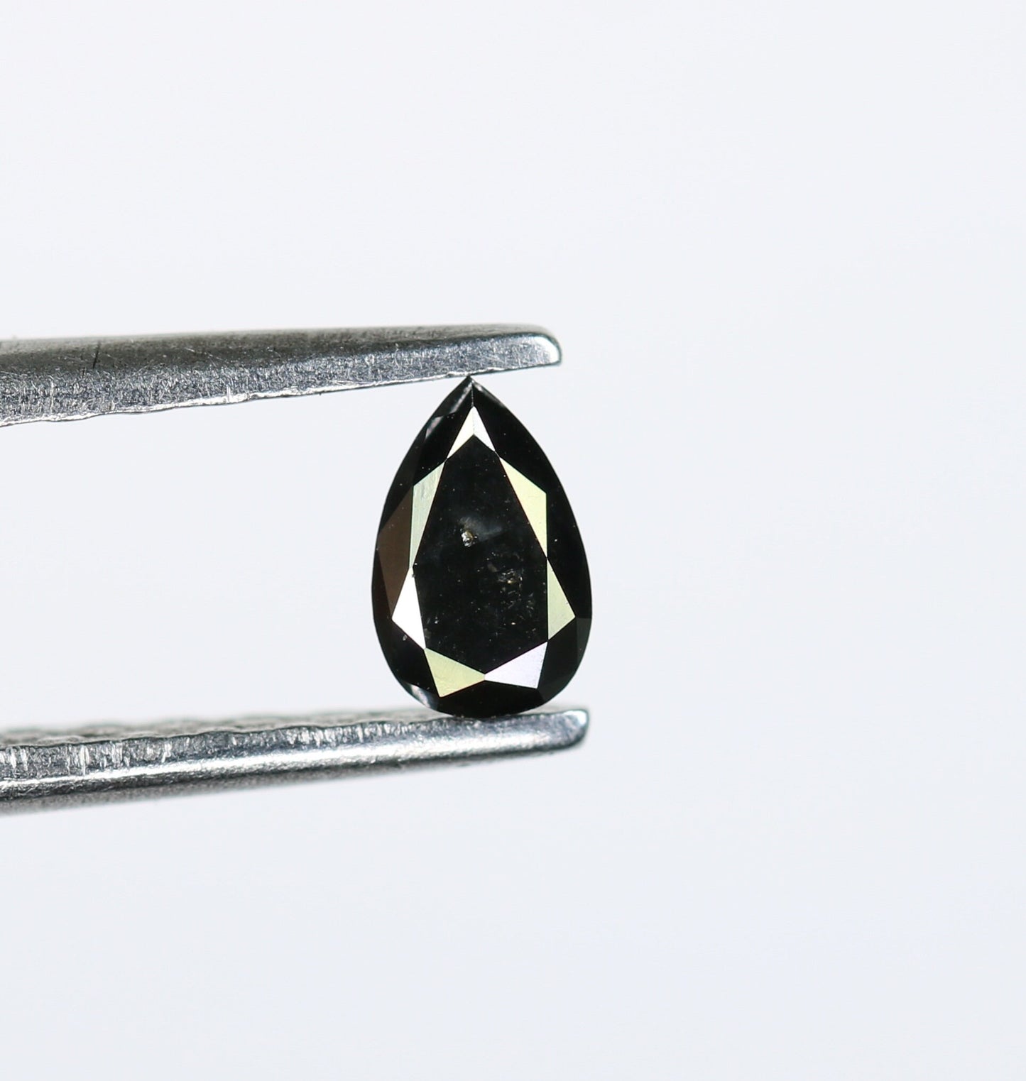 0.19 CT Pear Cut Natural Black Diamond, Loose Rose Cut Gemstone for Wedding Jewelry, Engagement Ring, Anniversary Gift for Her