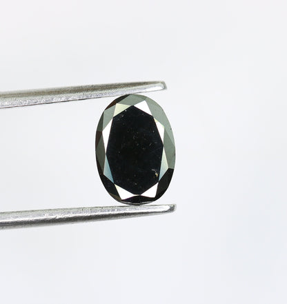 0.75 CT Fancy Oval Black Loose Diamond for Engagement Ring, Wedding Jewelry, Gift for Girlfriend, Gold Ring