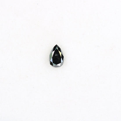 0.19 CT Pear Cut Natural Black Diamond, Loose Rose Cut Gemstone for Wedding Jewelry, Engagement Ring, Anniversary Gift for Her