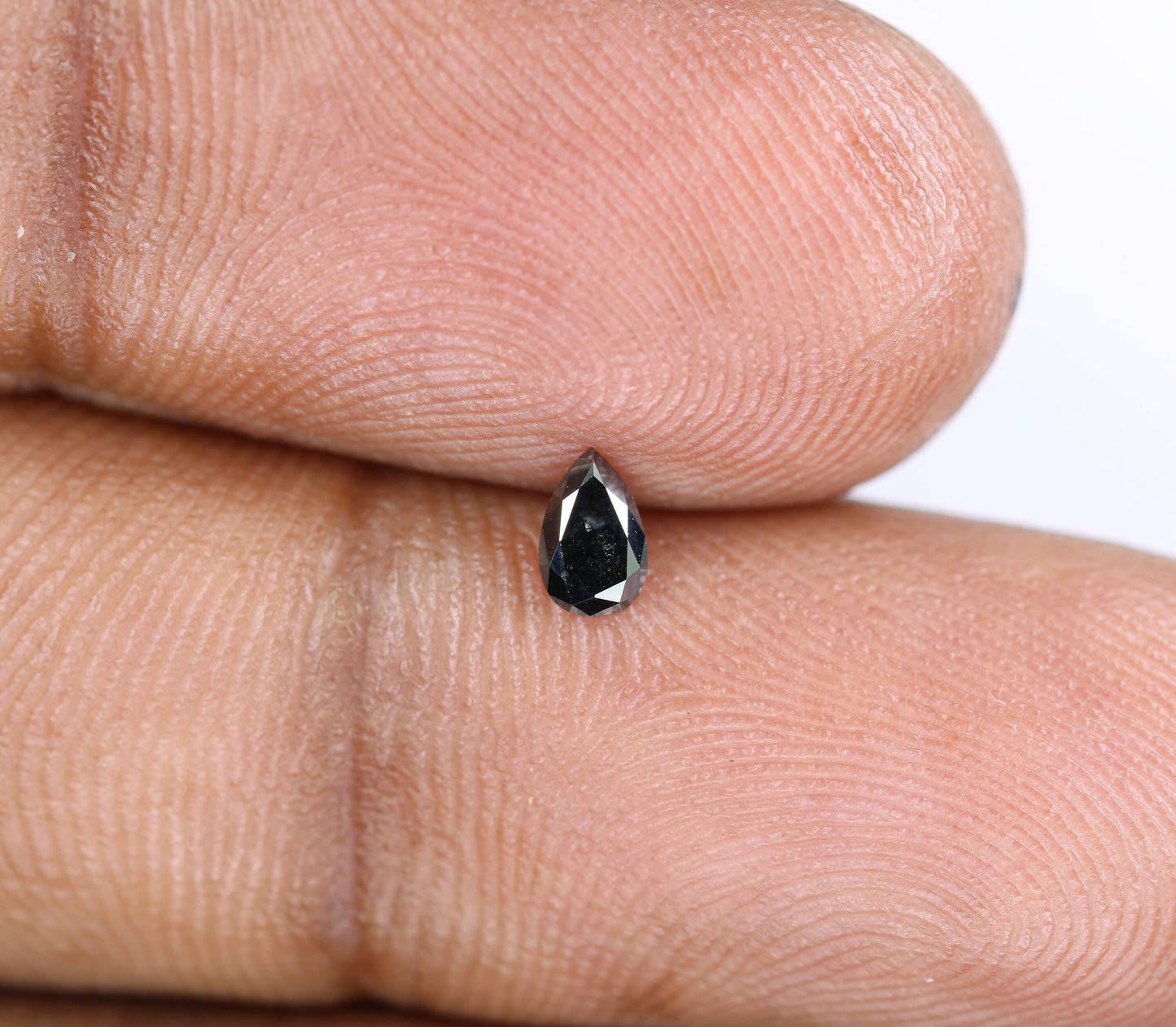 0.19 CT Pear Cut Natural Black Diamond, Loose Rose Cut Gemstone for Wedding Jewelry, Engagement Ring, Anniversary Gift for Her