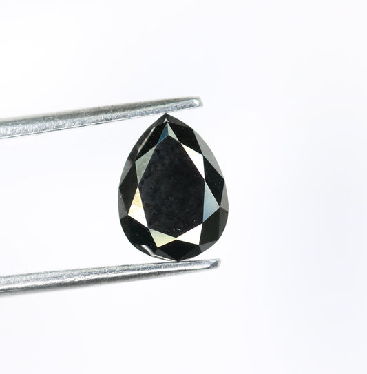 1.48 CT Pear Shape Black Rustic Diamond for Jewelry Making | Unique Gemstone for Gold Rings | Perfect Christmas Gift for Girlfriend or Wife