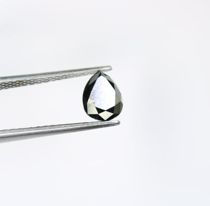 1.48 CT Pear Shape Black Rustic Diamond for Jewelry Making | Unique Gemstone for Gold Rings | Perfect Christmas Gift for Girlfriend or Wife