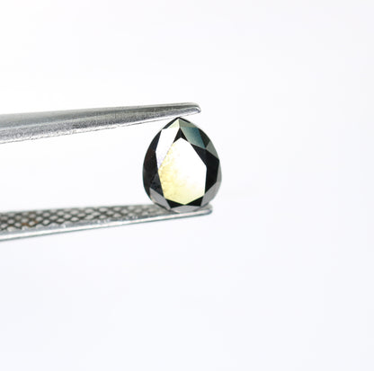 1.48 CT Pear Shape Black Rustic Diamond for Jewelry Making | Unique Gemstone for Gold Rings | Perfect Christmas Gift for Girlfriend or Wife
