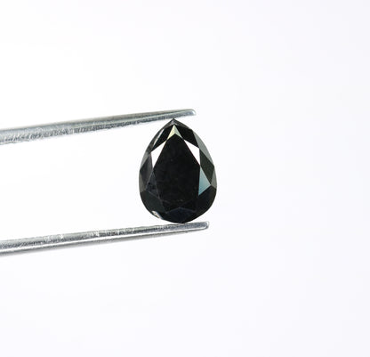 1.48 CT Pear Shape Black Rustic Diamond for Jewelry Making | Unique Gemstone for Gold Rings | Perfect Christmas Gift for Girlfriend or Wife