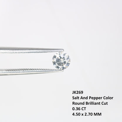 0.36 CT Loose Brilliant Cut Salt and Pepper Diamond | Ideal for Statement Jewelry, Diamond Pendant, or Proposal Ring | Custom Gold Setting