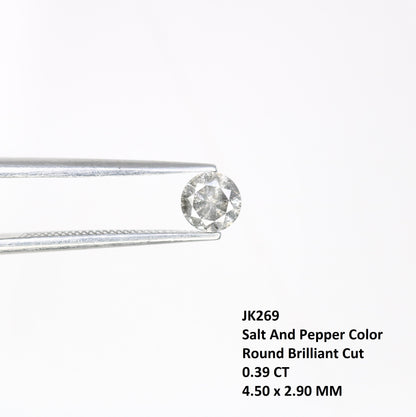 0.39 CT Brilliant Cut Loose Salt and Pepper Diamond | Ideal for Statement Jewelry, Custom Rings, Prong Pendants, or Halo Rings