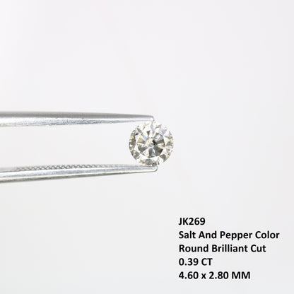 0.39 CT Brilliant Cut Loose Salt And Pepper Diamond For Statement Jewelry | Engagement Ring | Wedding Jewlery | Gift For HerFor Gold Ring
